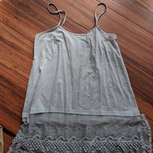 Set of four layering tanks with lace trim